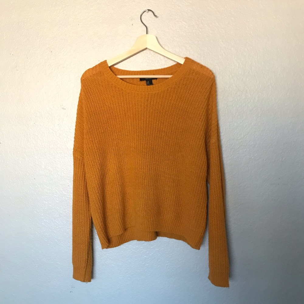 Forever21 Mustard crop sweater